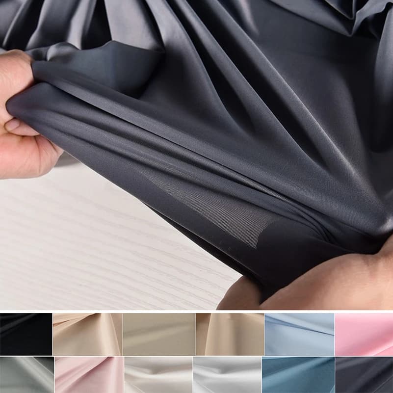 Nuovo Tessuto Ultra Sottile in Seta Ghiaccio Altamente Elastico ad Asciugatura Rapida, Liscio e Traspirante per Cucito, Anti-Piega, per Biancheria Intima, Yoga, Nuoto