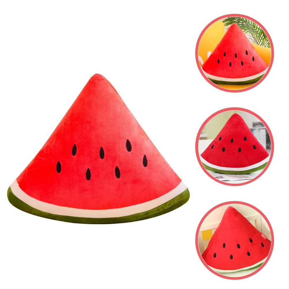 Watermelon Soft Pillow Realistic Fruit Shaped Cushion Cozy Throw Pillow Cute Decorative Seat Pad Bedroom Living Room Accent