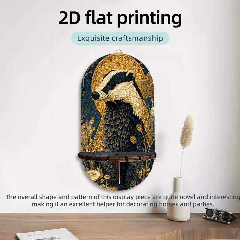 Portacandele da Parete in Legno Decorativo con Motivo di Bassotto Stampato in 2D, Regalo Ideale per Capodanno e San Valentino, Perfetto