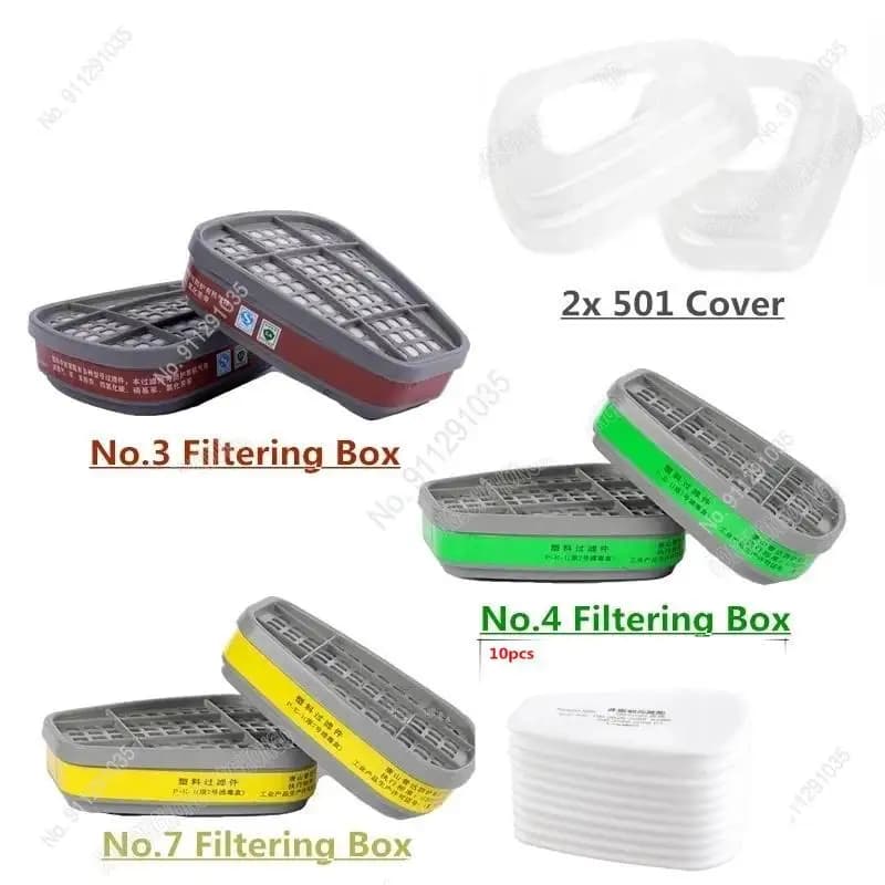 6001/6002/6004 Scatola di cartucce 5N11 Set di filtri in cotone per 6200/7502/6800 Maschere antigas antipolvere Respiratore a spruzzo per verniciatura chimica