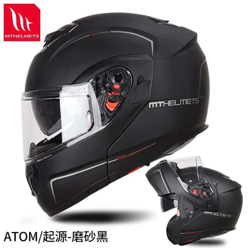 MT Original Motorcycle Helmet Capacete MT ATOM SV Modular Helmet Men Women Double Lens Flip Up Motorbike Helmet Cascos Para Moto