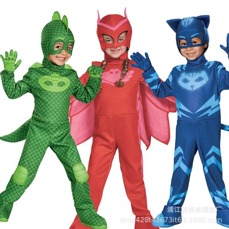 cosplay Blue Pajama Boys Girls Anime Hero Costume with Mask Cosplay Clothe Suit Halloween costume Birthday Party Gift
