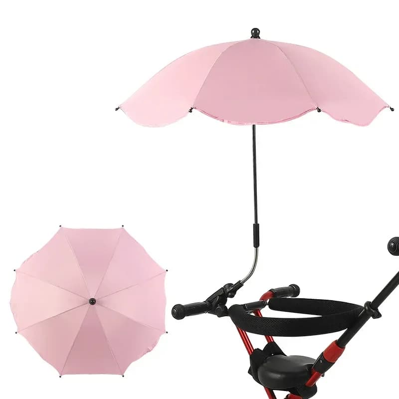Ombrello per Passeggino, Ombrello per Bambini Resistente ai Raggi UV, Parasole per Passeggiate con Bambini