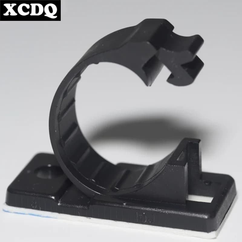 50 pz Supporto per cavo adesivo in plastica Nero di fissaggio Clip per filo da parete Morsetto ordinato Supporto per tubo flessibile Clip di fissaggio Adesivo Fascetta per cavi