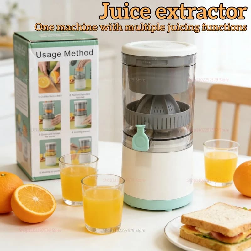 Electric Rechargeable USB Refillable Refillable, Automatic Wire-Free Fruit Blender for Oranges and Lemons