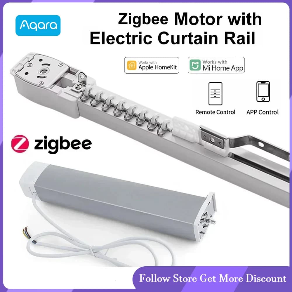 Aqara Smart Zigbee Motore per tende ZNCLDJ11LM con set di binari per tende elettriche Mi Homekit APP Sistema di controllo automatico