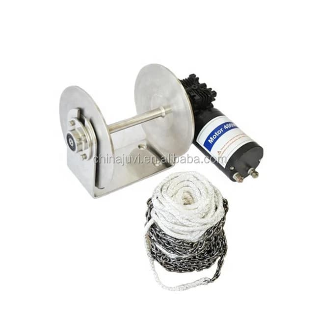 Verricello per tamburo da 600 W Mini verricello per ancoraggio elettrico 12 V 24 V per accessori per barche e yacht per navi Altre forniture marine JVW-011