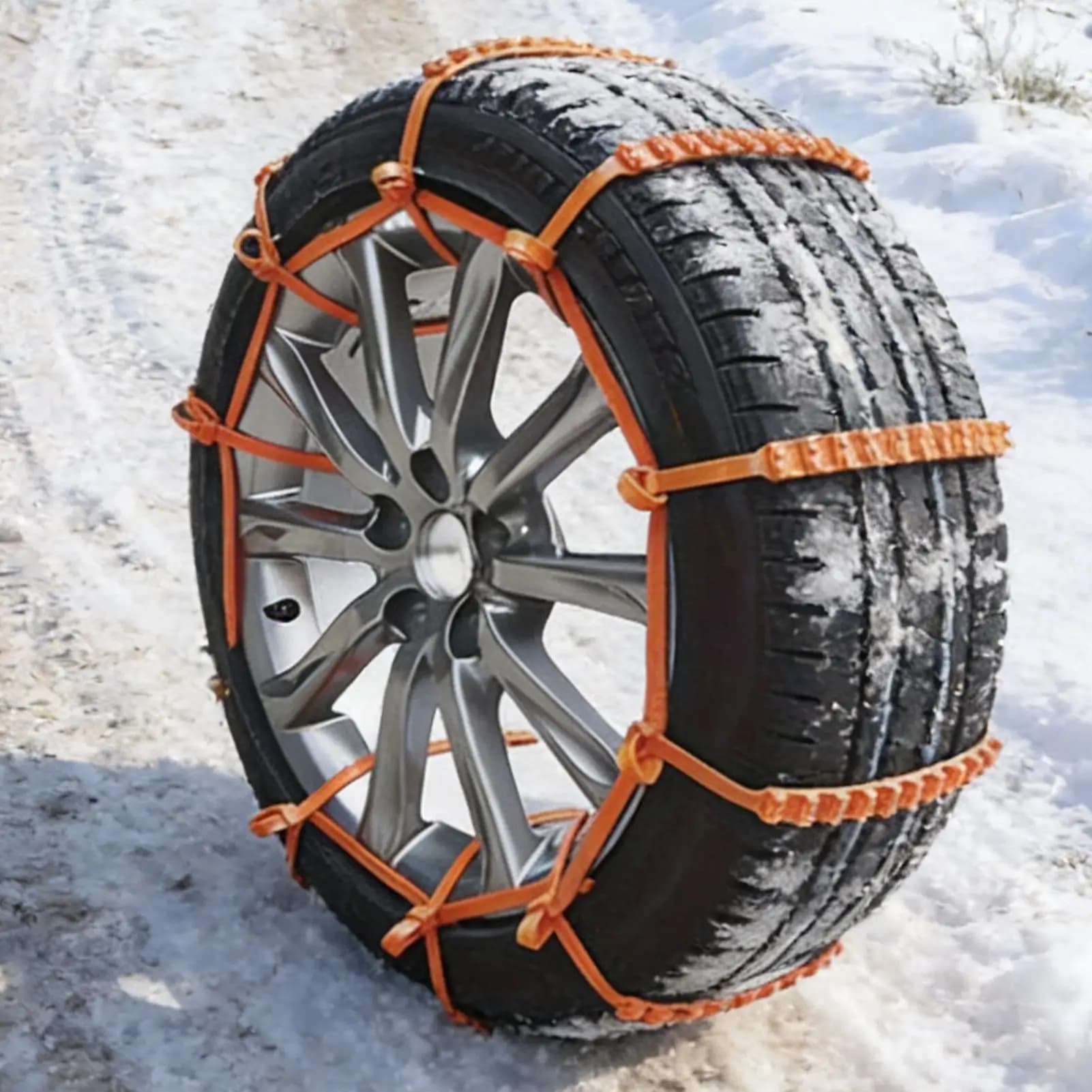 Catene per Pneumatici con Zip Tie, 40 Pezzi, Cavi Regolabili per Ruote, Cinghie di Trazione Invernale per Strade Ghiacciate e Fangose, Veicoli, Camion, SUV
