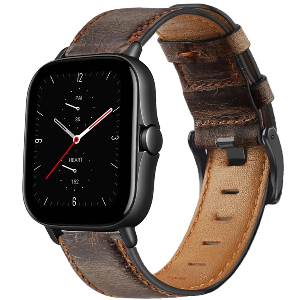 Cinturino in pelle da 20mm 22mm per Amazfit GTS 4/3/2/GTS2 Mini/GTR 2e/3/Pro/42mm/47mm/stratos Cinturino per orologio Amazfit bip-U-S-lite