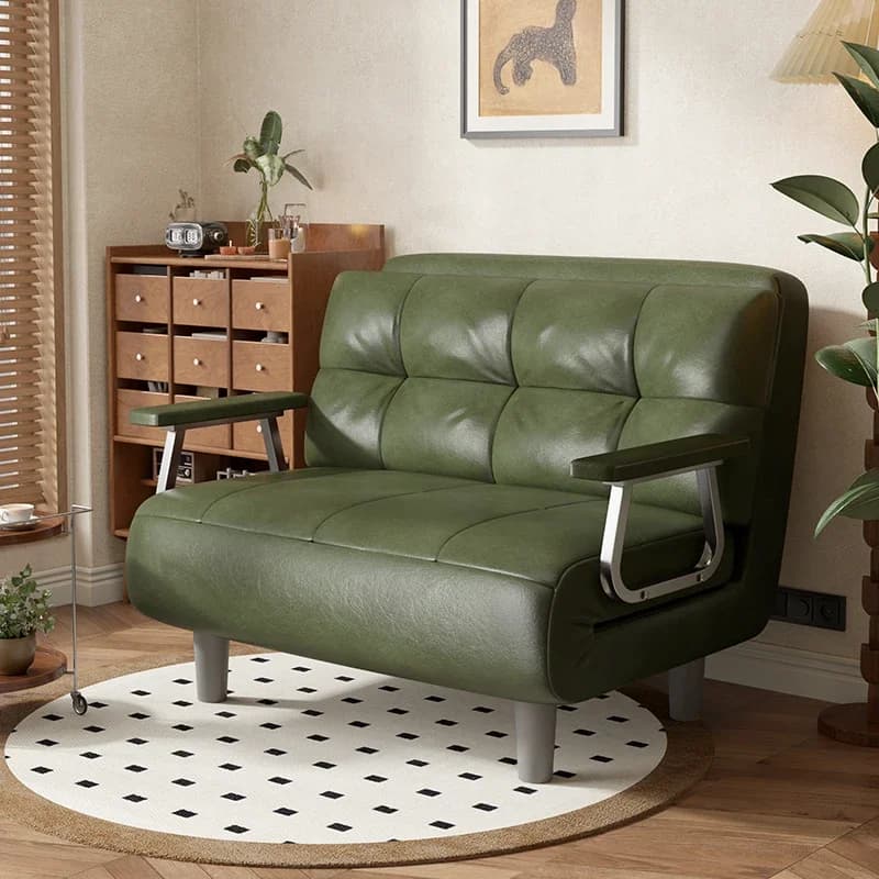 Sofa bed can be folded and dual-purpose, medieval style single and double small apartment living room balcony telescopic bed