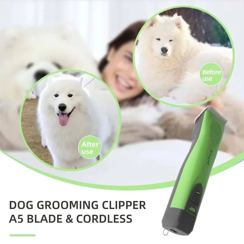 Rechargeable Cordless Pet Clippers, Large Capacity Battery Electric Grooming Trimmer for Dogs and Cats