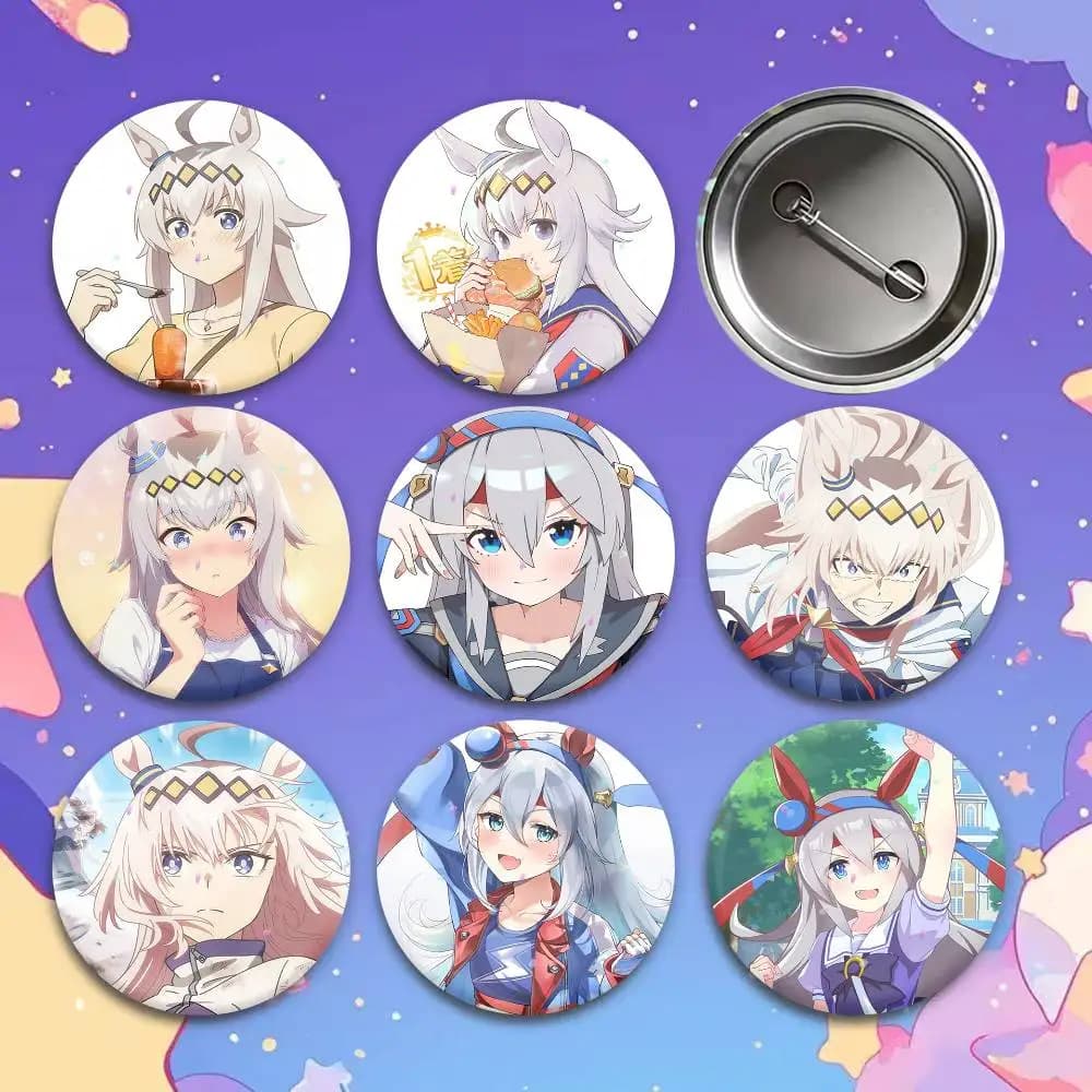 Oguri Cap Tamamo Cross Brooches Cartoon Badge Pins Backpack Hat Accessories Friend Gift