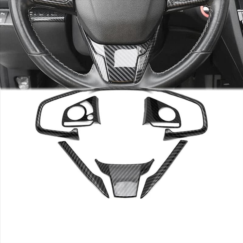 A13Z-Volante Trim Cover for Honda Civic 2016 2017 2018 2019 2020 2021 Carbon Fiber Style Spare Parts