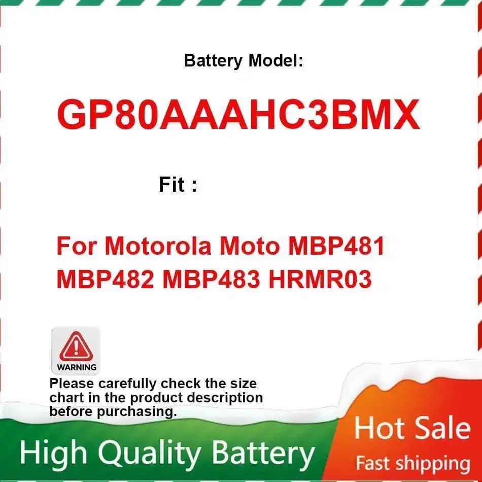 Batteria prodotto baby monitor GP80AAAHC3BMX 700Mah per Motorola MBP481,MBP482,MBP483 HRMR03