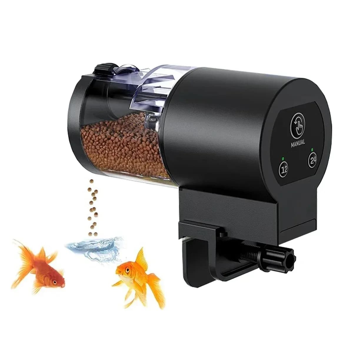 Automatic fish feeder, capacity 100 ml, programmable timer for aquarium battery, easy to set, for holidays