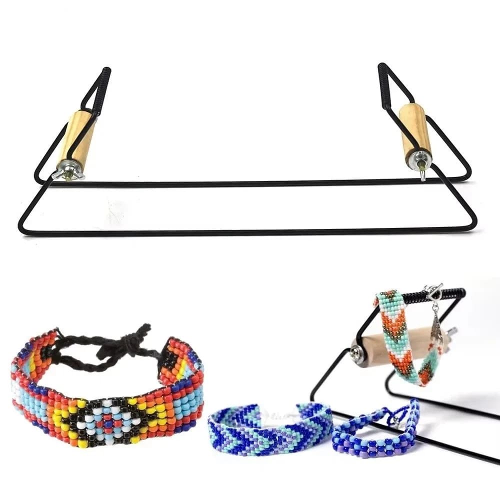 Wood Handle Bead Weaving Loom Lightweight DIY Craft Beading Loom Machine Beads Knitter Sturdy Weaving Beading Loom