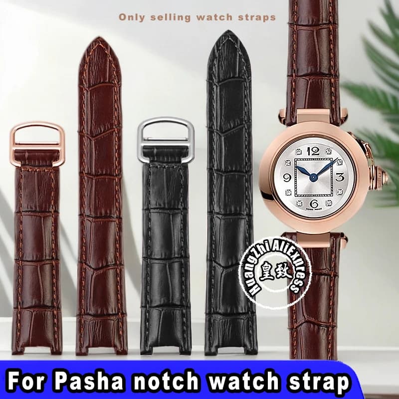 Men's leather strap for Cartier Pasha Special Notch strap for men's cow leather 20x12mm 18x10mm biella bracelet