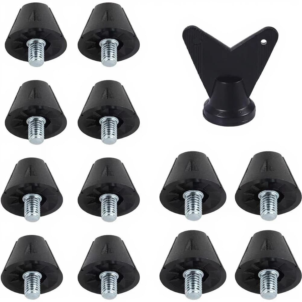 12pcs Aluminum Alloy Football Boot Studs Replacement Spikes With Wrench Non-Slip 5mm Thread Cleats For Rugby And Hiking Shoes