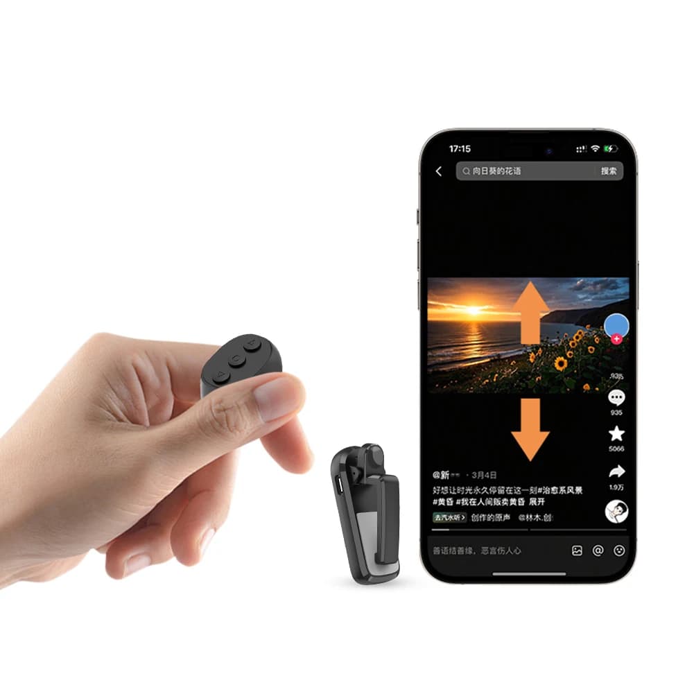 Anello da Dito Telecomando Wireless Ricaricabile Type-C per Tablet, Leggero, per E-book, Accessorio Clicker