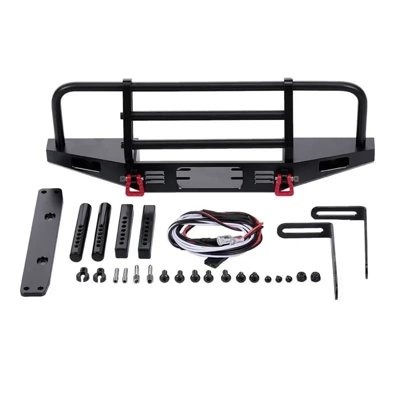 Paraurti Anteriore Regolabile in Metallo per Auto RC Crawler 1/10 Trax Trx4 Trx-4 Defender Axial SCX10 90046 EX86100 Redcat GEN 8