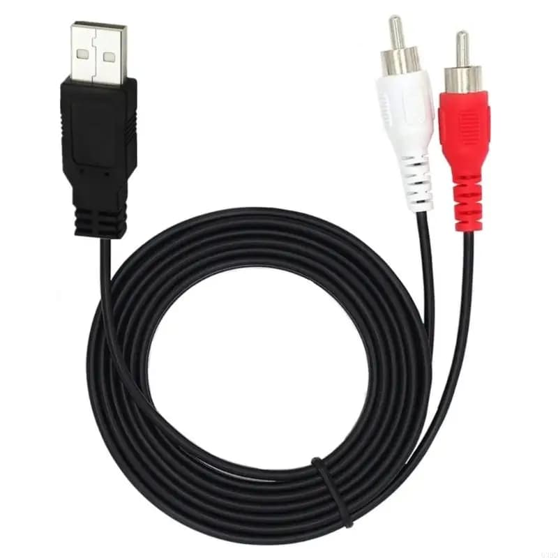 Cavo di prolunga dati audio video adattatore composito doppio RCA maschio a USB maschio da 1 PC