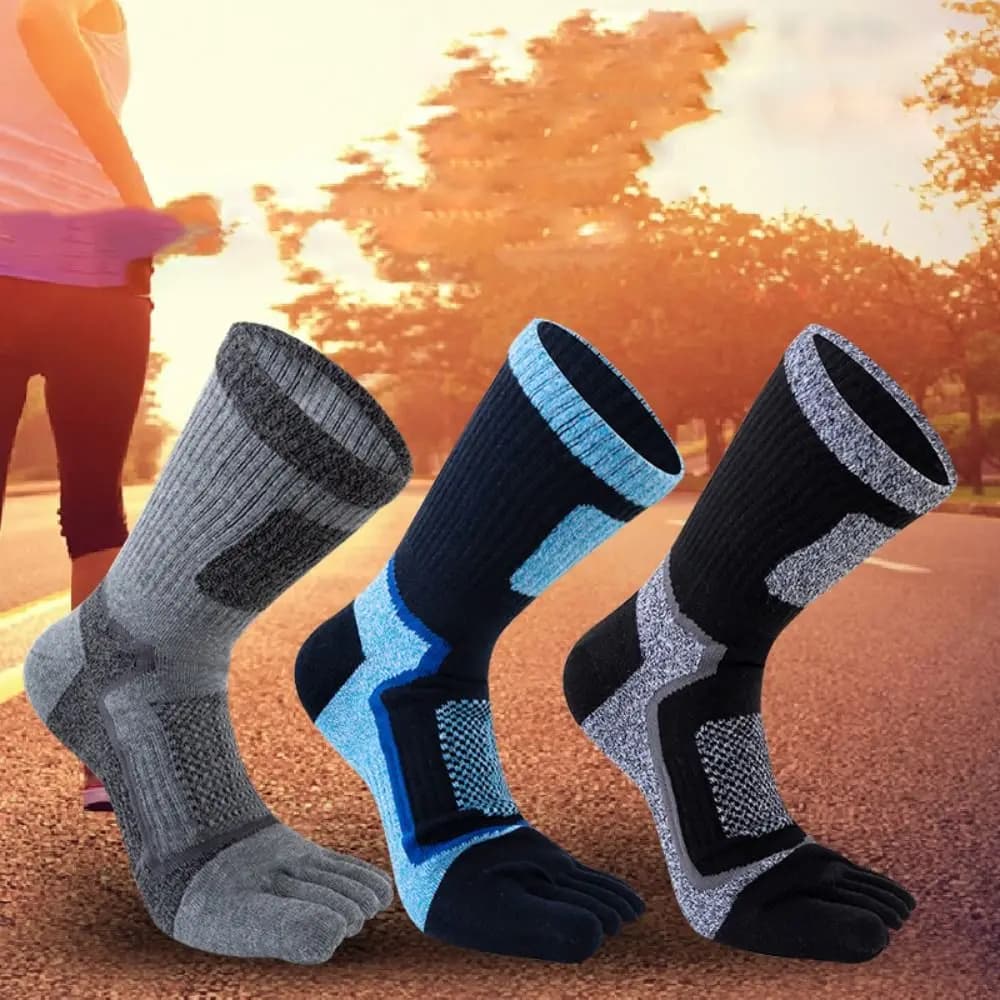 Warm Fashion Comfortable Sport Long Tube Split-toed Socks Thick Trendy Man Socks Five Finger Socks Cotton Middle Tube Hosiery