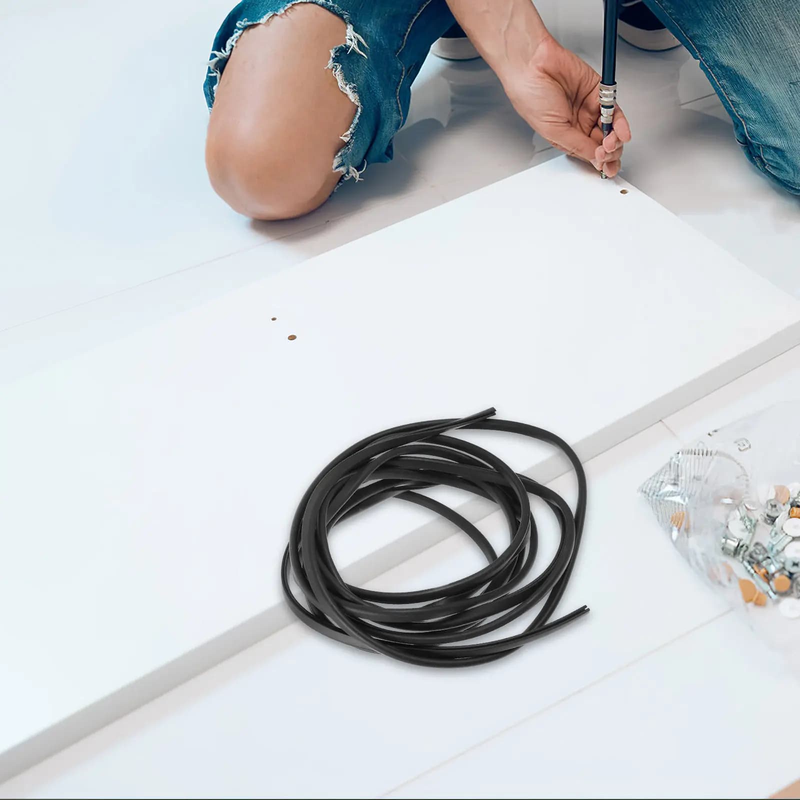 Guarnizione in gomma a U per bordi, striscia sigillante per porte in vetro, mobili, ufficio, casa, protezione dagli agenti atmosferici, striscia sigillante per porte