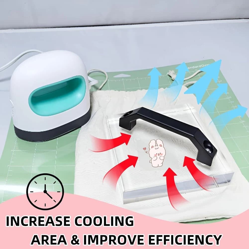 Blocco di raffreddamento HTV con manico, strumento per colpire il calore Trasferimento di calore Clip per carta per sublimazione del vinile Accessori per raffreddamento rapido