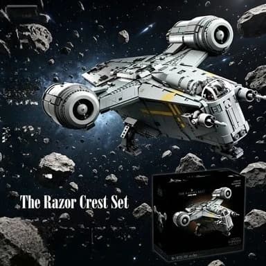 75331 Bandai 6187PCS Razor Crest Spaceship Building Toy Model Kit Party Favor Christmas Gift compatible with LEGO bricks