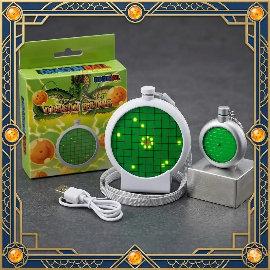 cartoon Dragon Ball Radar Keychain usb Rechargeable with Sound Light Backpack pendant phone Ornament Collectible kids Gifts toys