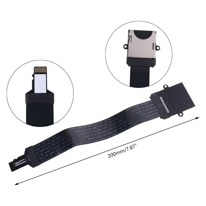 Scheda SD femmina a TF Micro SD maschio (SD a TF) Cavo di prolunga flessibile per scheda di memoria Adattatore di prolunga Lettore Cavo Linker 20/48 cm