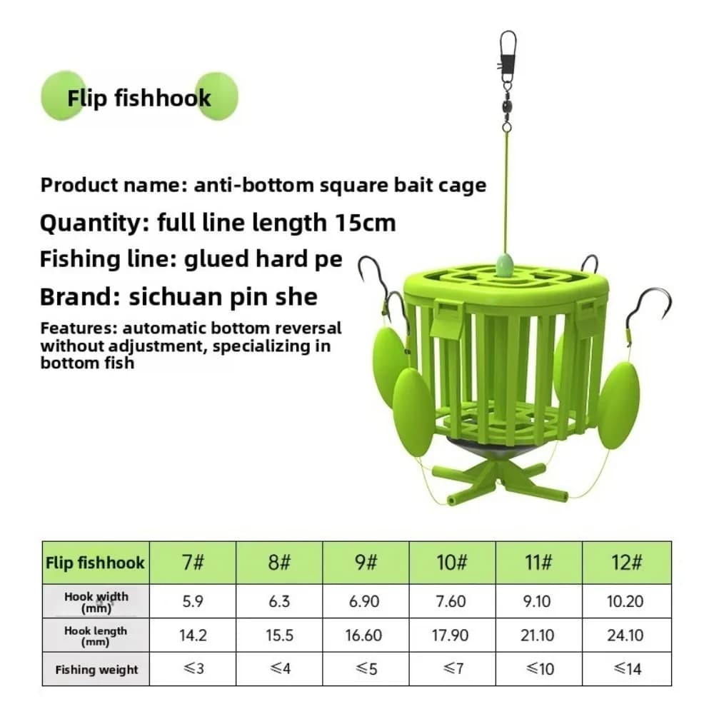 Four Heavy Duty Hooks Fishing Beams Plastic Sand Square Design Carp Equipment Tools bait cage Carbon Steel Sea Box Hook Carp Fishing
