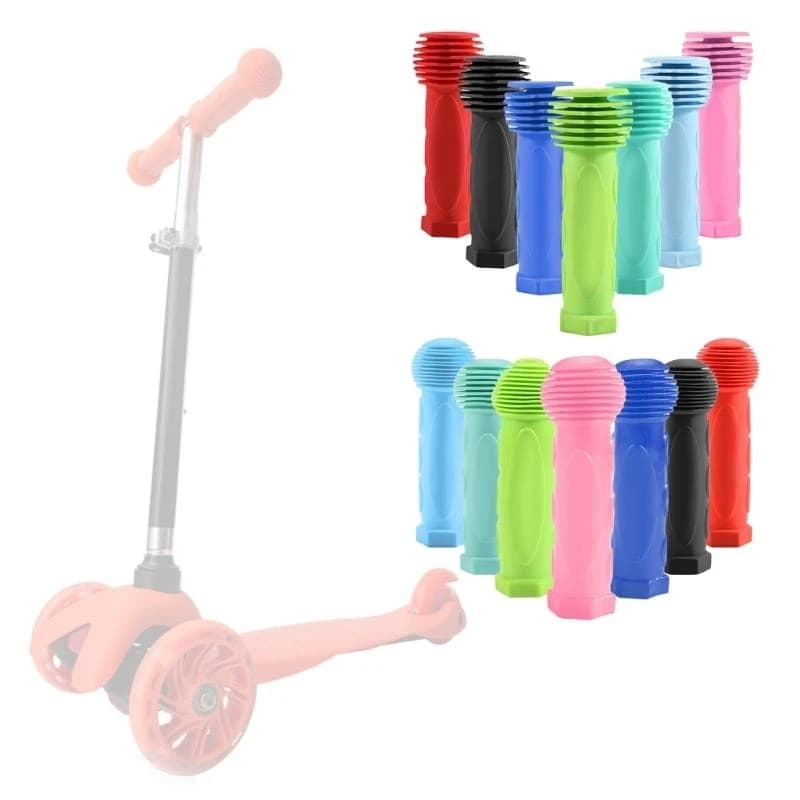Carrello di spinta per auto a dondolo per biciclette, manopole per scooter per bambini da 2 pezzi Manubrio di ricambio per monopattino per bambini a 3/4 ruote