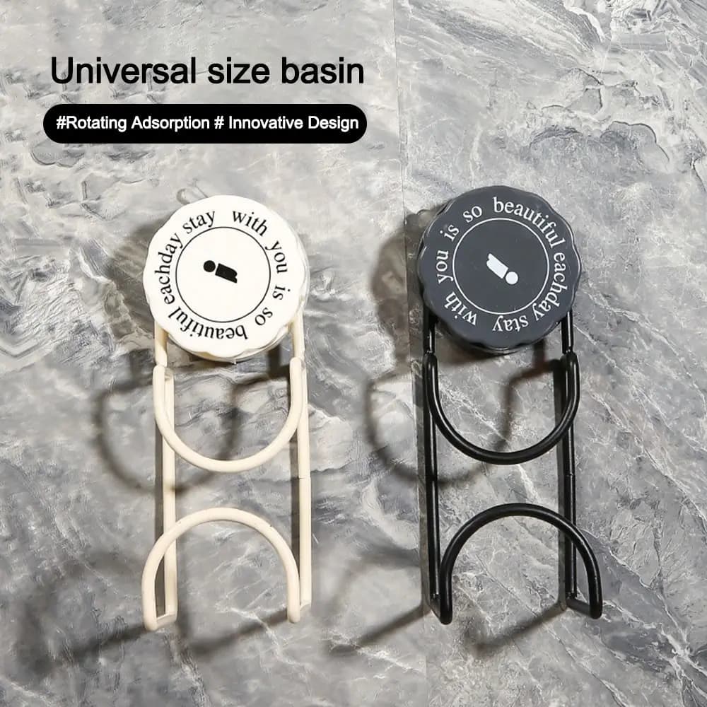 Ganci a ventosa resistenti e durevoli, portaoggetti da bagno in acciaio inossidabile a parete, gancio per lavabo girevole portatile