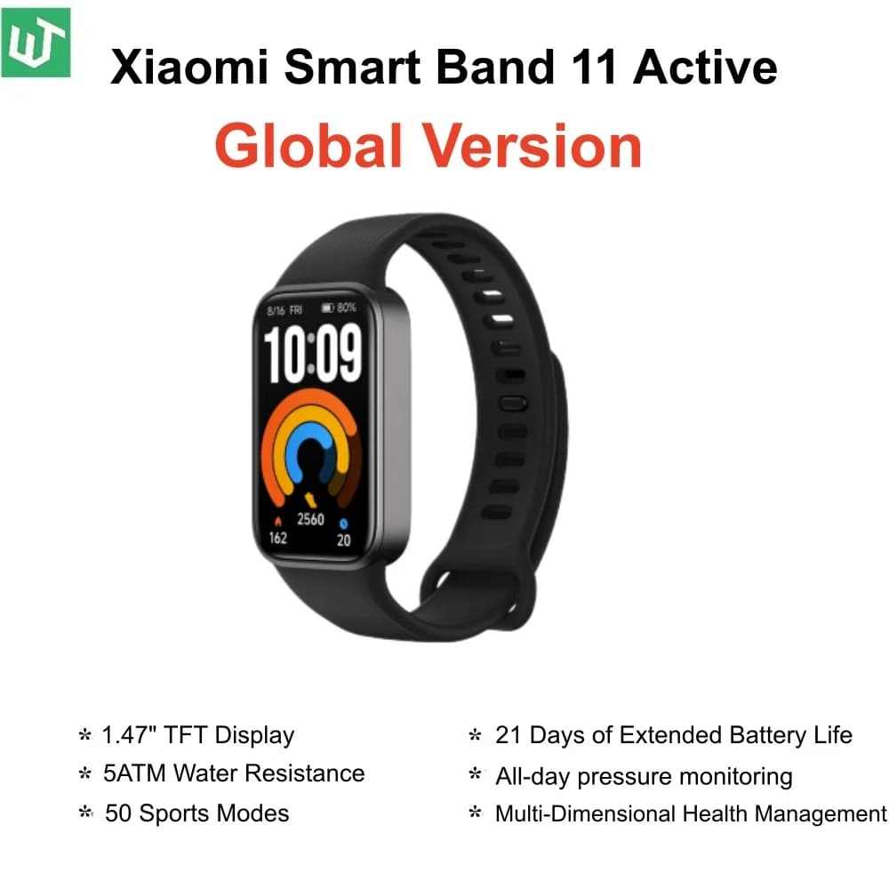 Xiaomi Smart Band 11 Active Global Version 1.47'' TFT Display 21-days Battery Life 5ATM Water Resistance Mi Sports Bracelet