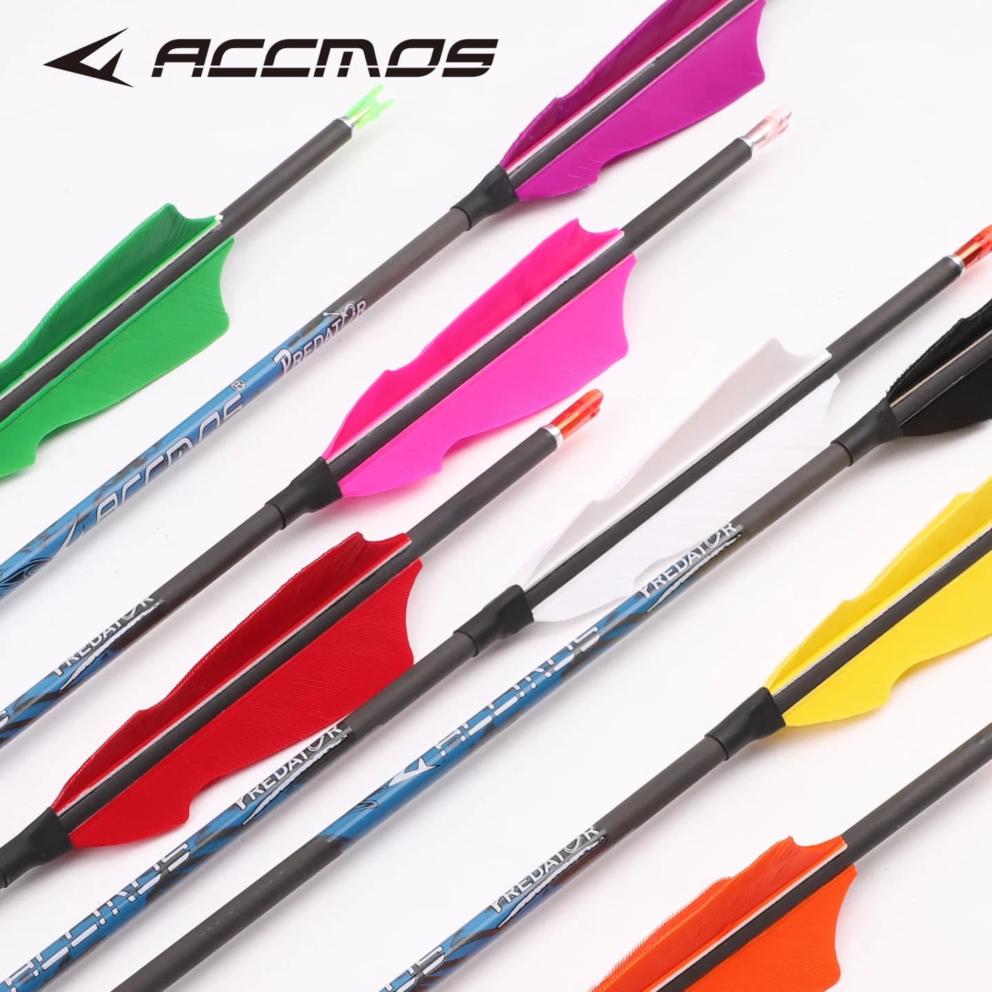 6/12/18pcs ID4.2mm Pure Carbon Arrows Spine 300 400 500 600 700 800 Shaft with 4in Natural Feather for Archery Outdoor Shooting