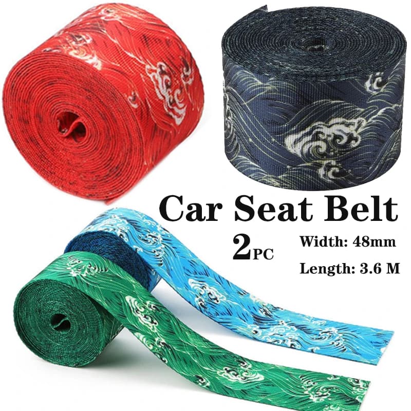 2PC JDM cinturino per cintura di sicurezza in stile giapponese ad alta resistenza imbracatura per cintura di sicurezza per auto in nylon colorato accessori per cintura di sicurezza