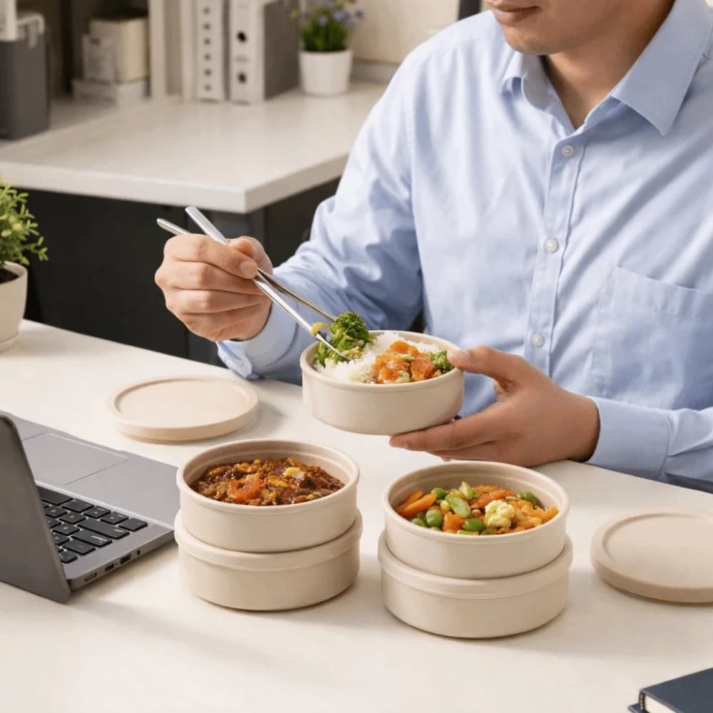 Set di 3 Contenitori per Alimenti in Silicone di Grado Alimentare, Antiaderenti e Ermetici, Resistenti alle Alte Temperature, per Porzioni