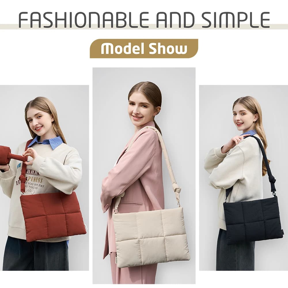 Borsa a tracolla per laptop da 14-16 pollici per ragazza, graziosa custodia per laptop per Macbook Pro/Air, Lenovo, borsa leggera trapuntata per notebook