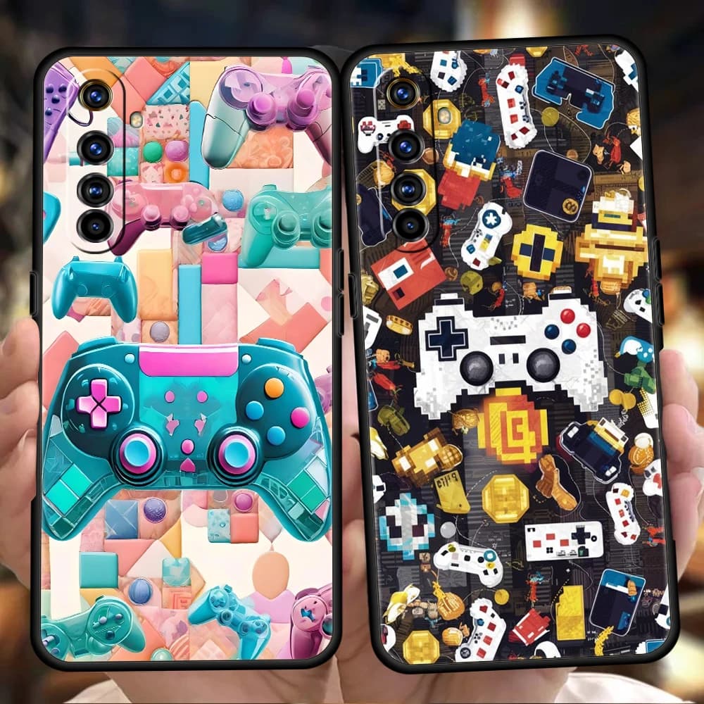 Custodia Morbida in TPU Antiurto per Realme 11 10 9 Pro Plus GT2 GT3 GT5 C21 C25 C35 C53 C55 C67 Pro 5G con Grafica Controller di Gioco