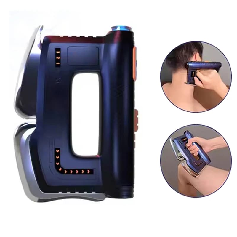 Mixed Massage Gun Gua Sha, Miofascial Massage Machine, EMS therapy with Red Light, Heated Muscular Raschietto with Back Massage
