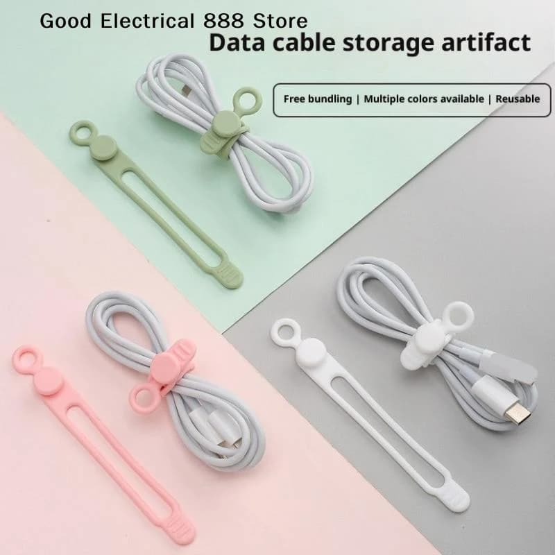 Fascette per cavi in silicone da 10 pezzi, organizer per cavi, fascette per cavi, fascette per cavi riutilizzabili, organizer per cavi da viaggio, fascette elastiche carine, fascette per cavi