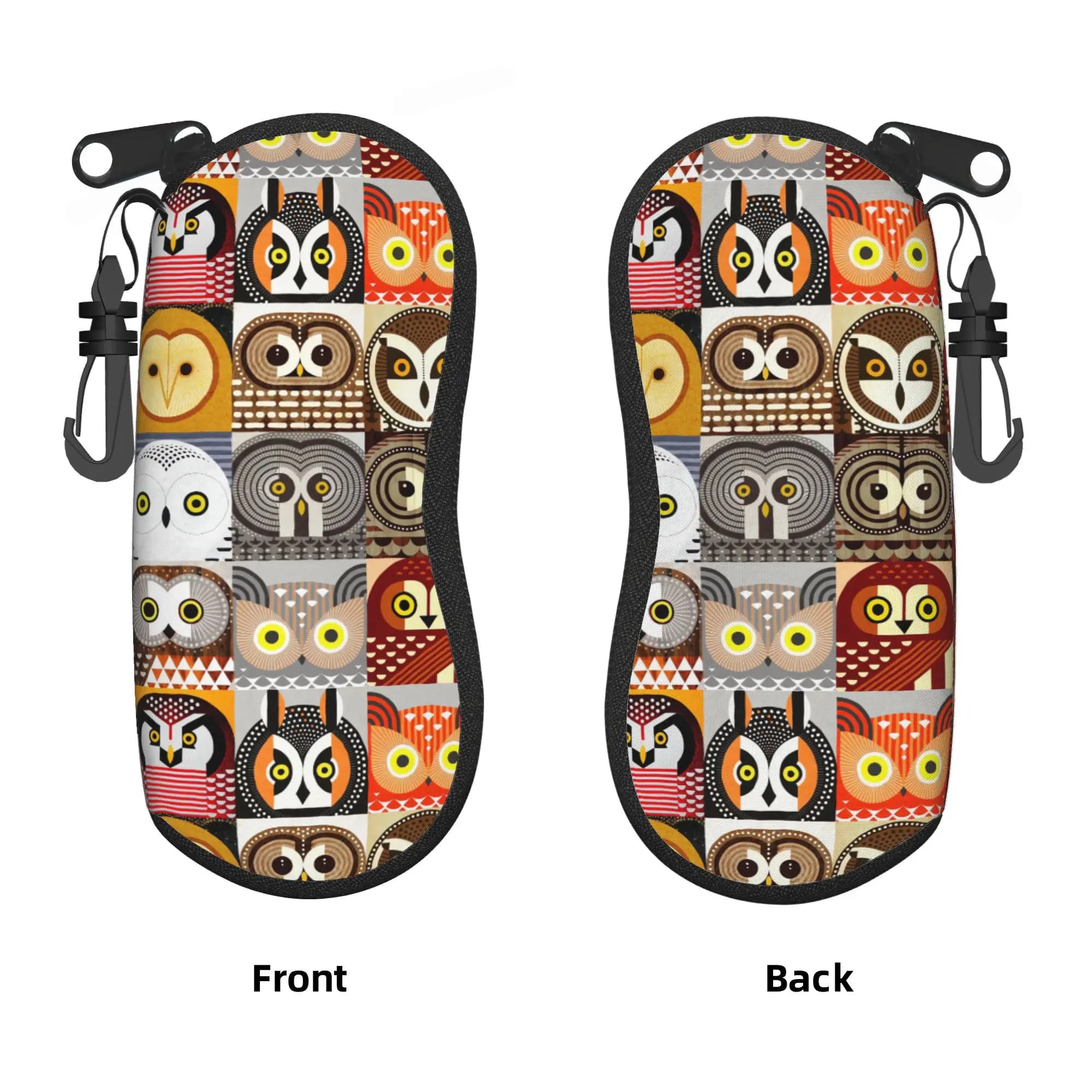 Owl (5) Glasses Case Print Sunglasses Pouch Men Women Pocket Eyeglass Cases Cover Retro Eyewear Storage