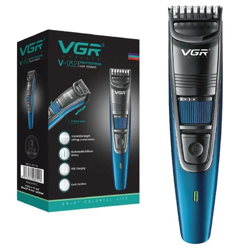 VGR 0.5-10mm regolabile barba e tagliacapelli per uomo baffi viso stoppie tagliacapelli elettrico al litio ricaricabile taglio di capelli