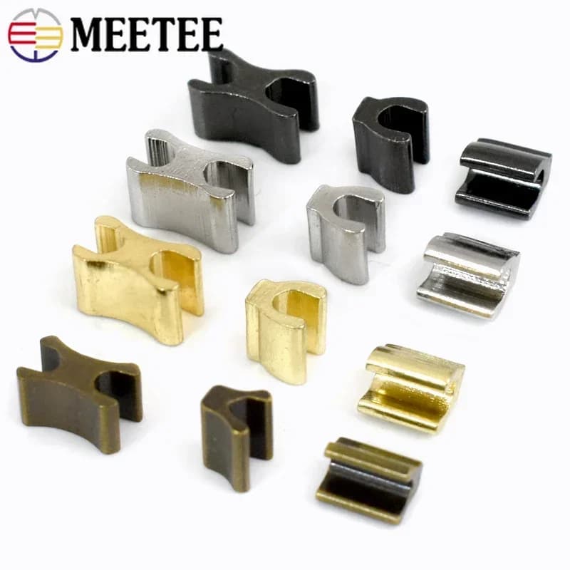 50/100 pezzi Meetee 3 # 5 # Kit di riparazione tappo a U con cerniera in metallo Zipper Clip per coda Serrature terminali antiscivolo Strumenti per sarto fai da te Accessori per cucire