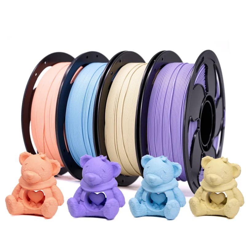 Matte Multi-Color PLA 3D Printer Filament, 1.75mm, 1KG Spool, Premium Texture
