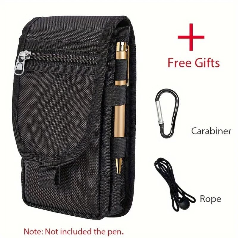 6.5 Inch Multi-Functional Mobile Phone Bag Oxford Fabric Pocket Cell Phone Belt Pouch Case Men's Outdoor Bag for Iphone 16 15
