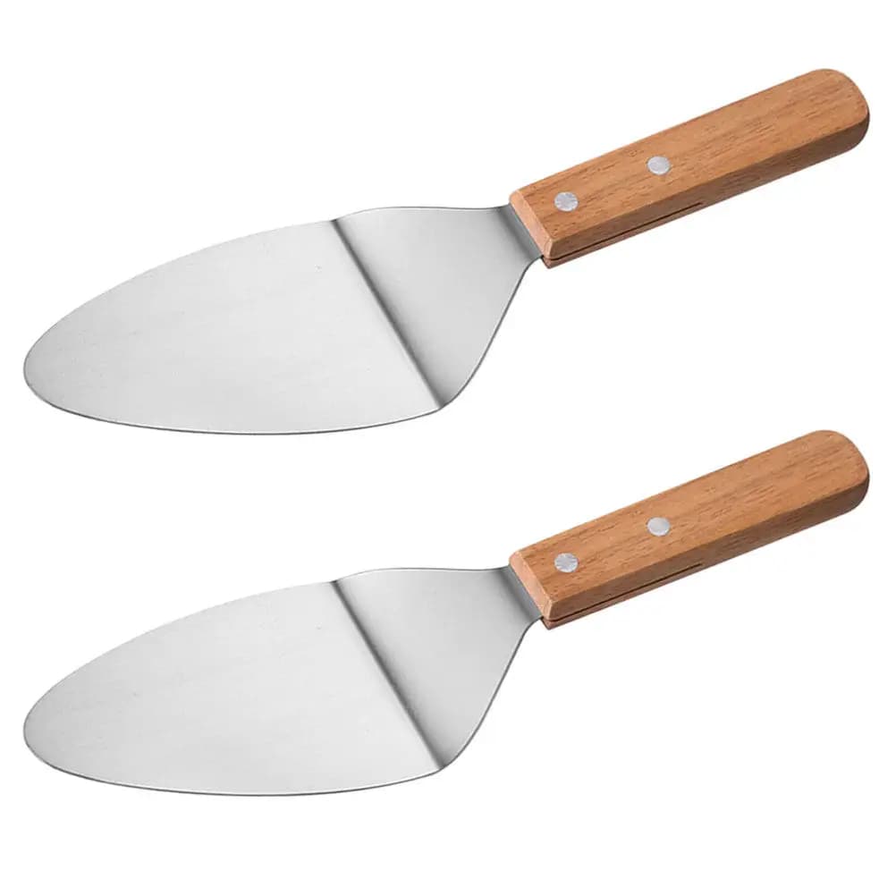 Set di 2 Paletta per Pizza in Acciaio Inox, Utensile da Cucina Antiscivolo e Resistente al Calore per Uso Quotidiano, Preparazione Pizza e Servizio alle Feste