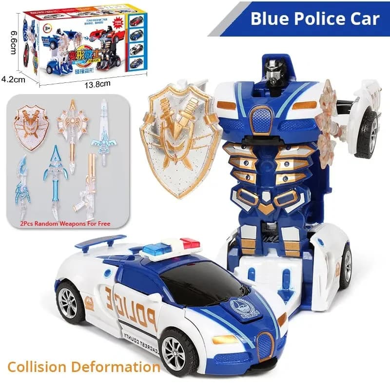 2 in 1 One-key Collision Deformation Car Toys Trasformazione automatica Robot Veicoli di plastica Ragazzi Giocattolo Modello di auto Bambini Regalo per bambini