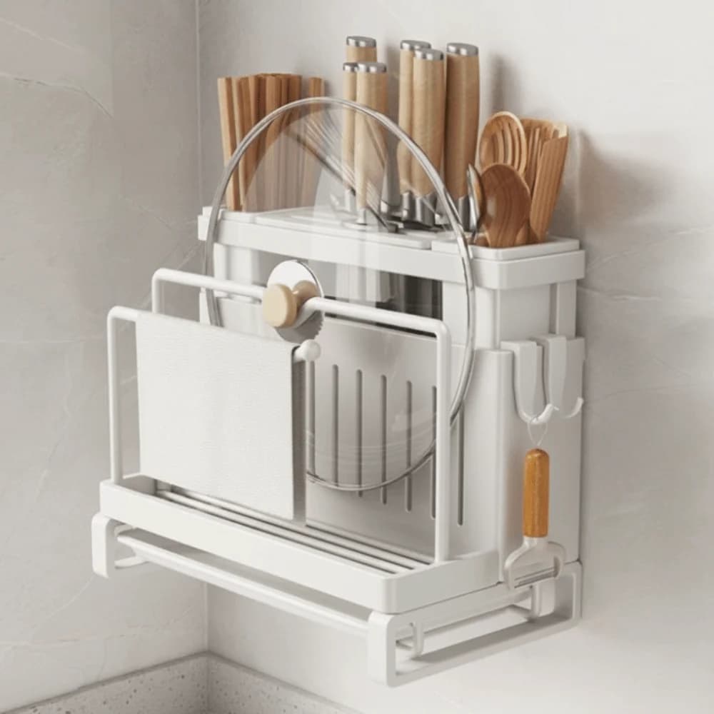 Kitchen Tool Holder with Cutlery, Wall Organizer for Bacchette, Wall Holder and Knife Holder